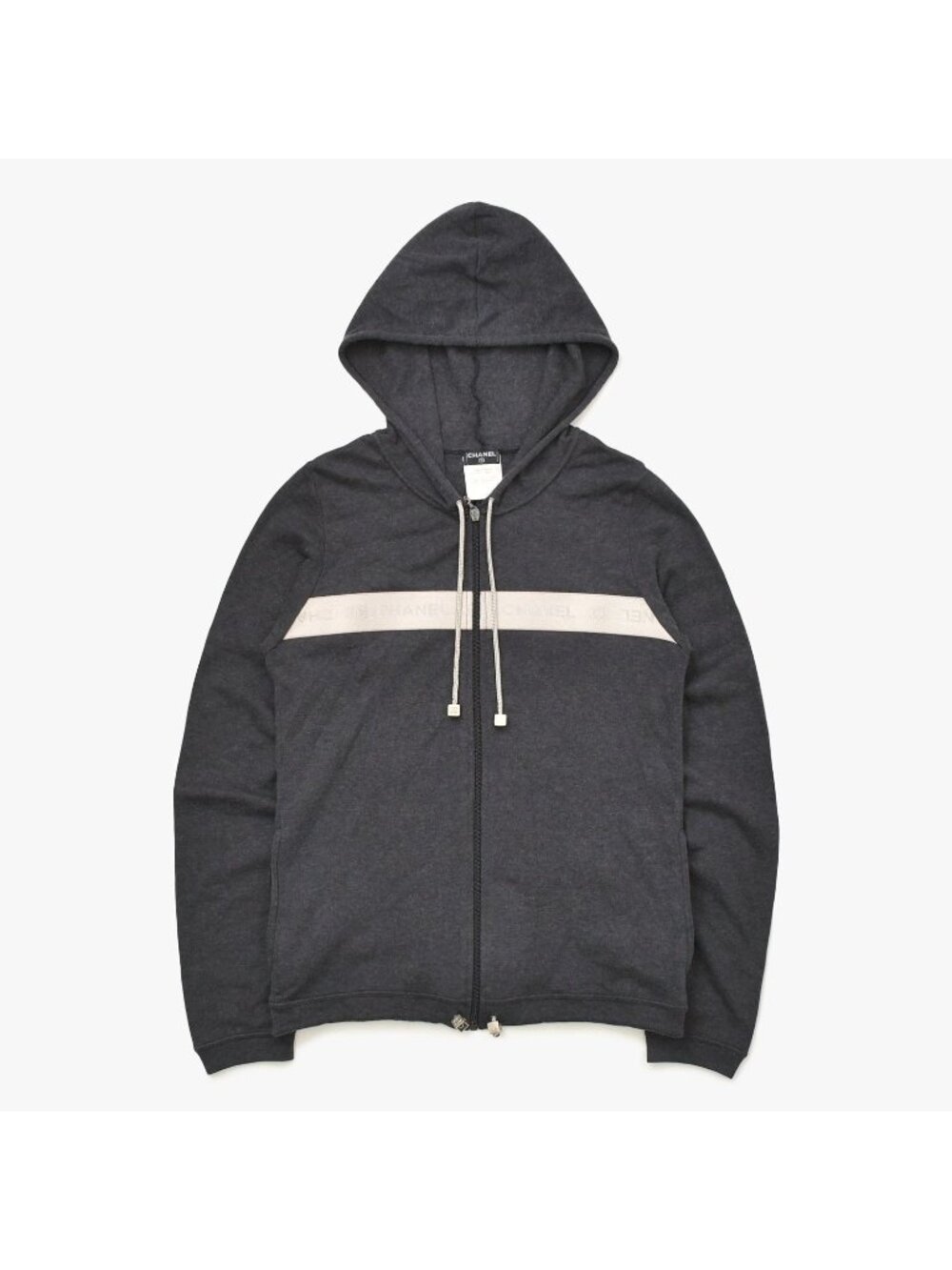 Chanel Sports Hoodie CC Logo Cotton Cashmere Gray